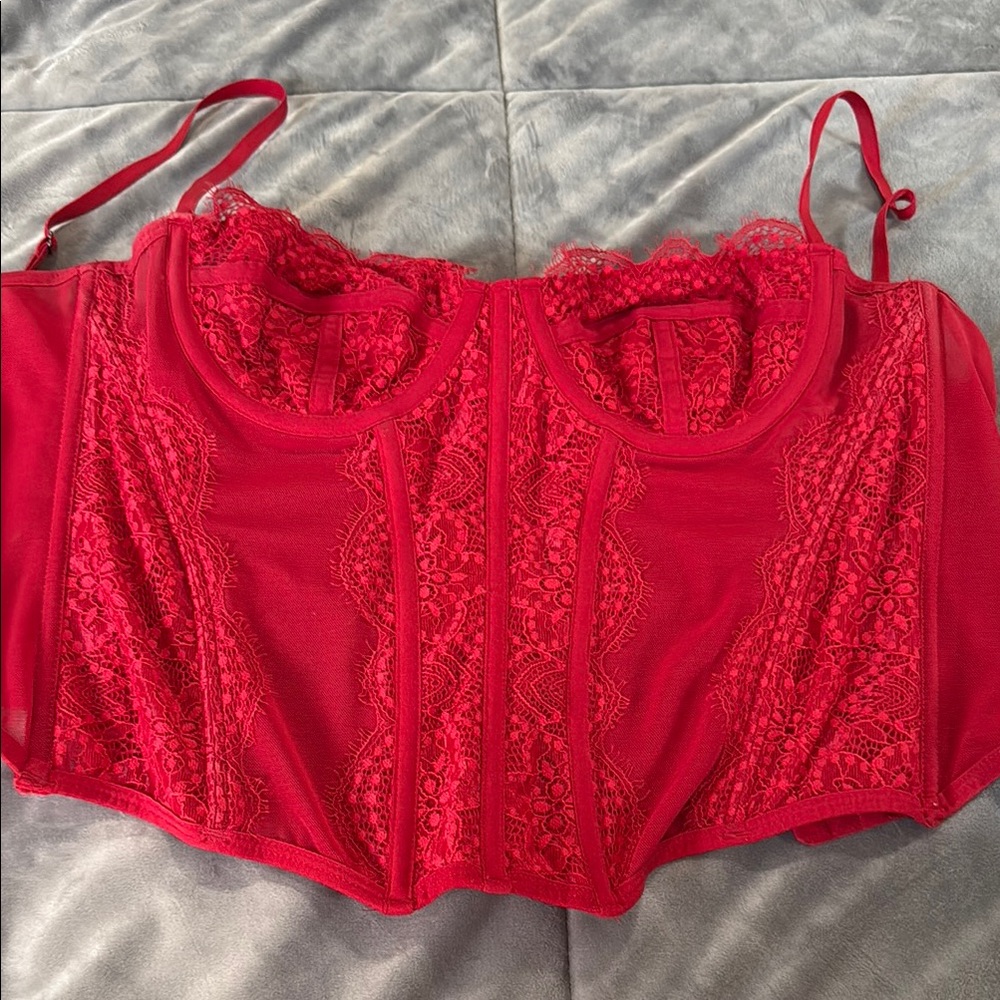 Urban Outfitters Red Lace Bustier